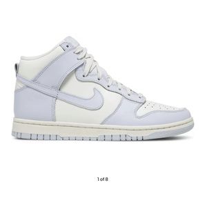 Nike high top dunks in blue/cream